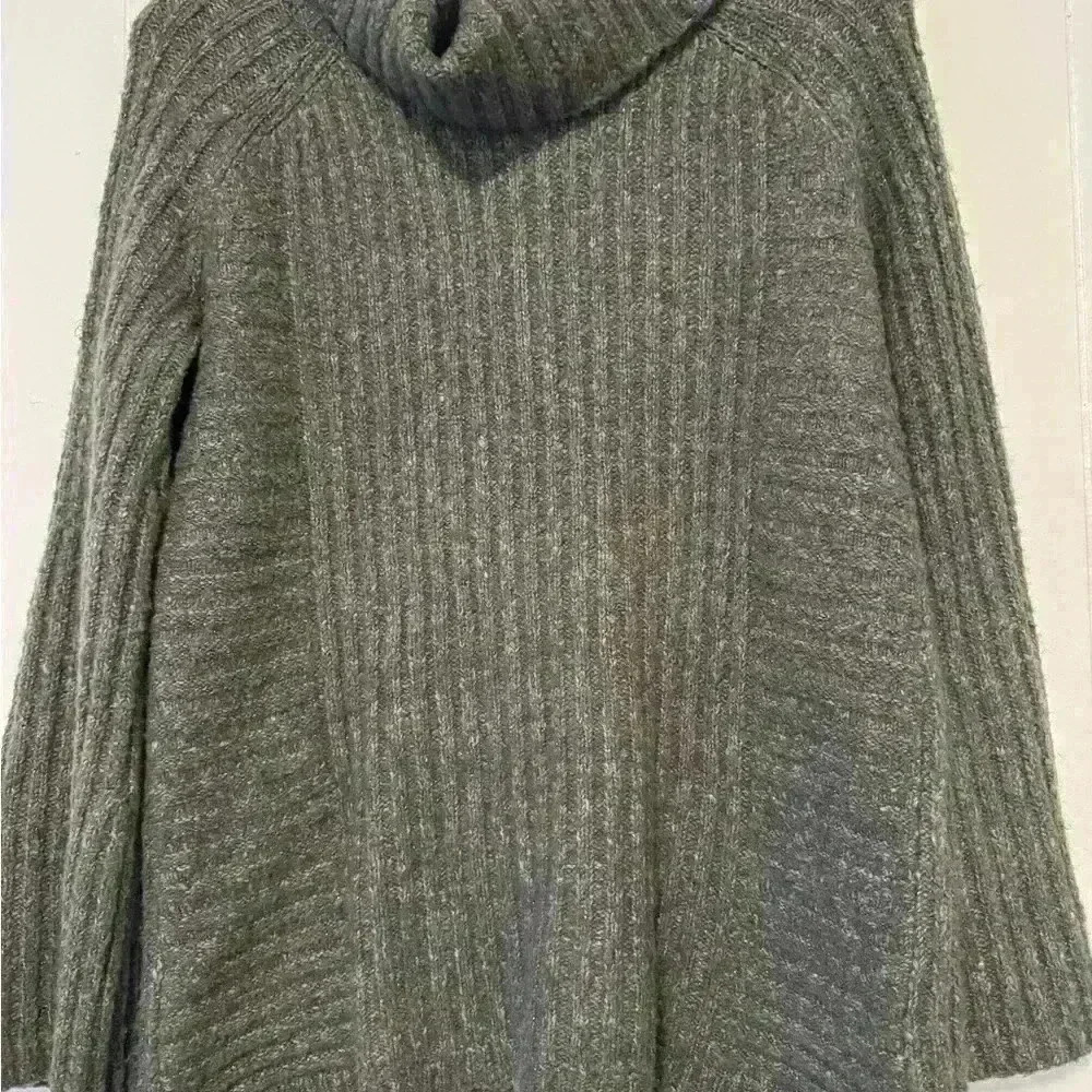 Simply Vera Wang RIBBED COWL NECK KNIT SWEATER Tunic Green Size Small